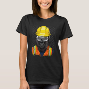 Construction Worker Gorilla Laborer Ape Animal Gor T-Shirt