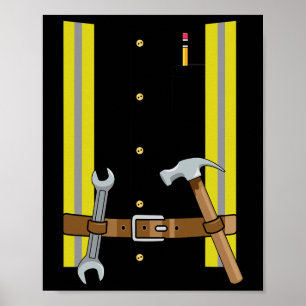 Construction Worker Halloween Costume For Boys Kid Poster