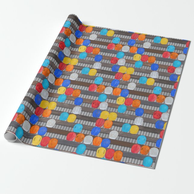 Construction Worker Hard Hats Wrapping Paper (Unrolled)