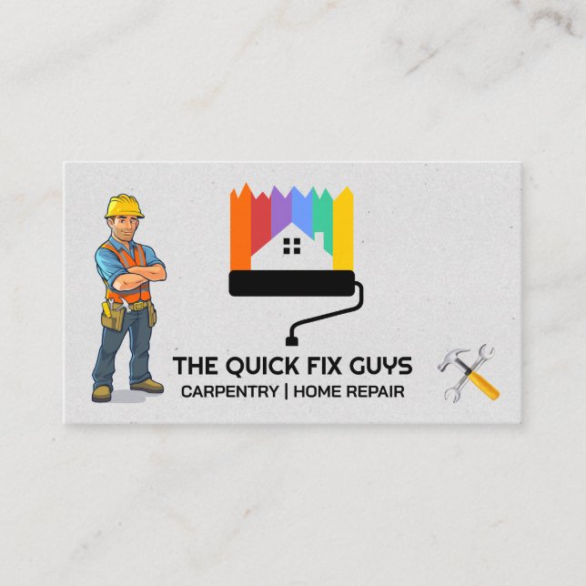Construction Worker | Home Repair Tools Business Card (Front)