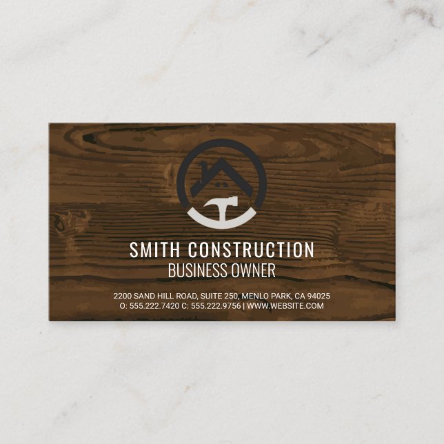 Construction Worker | Home Repair Tools Logo Business Card (Front)