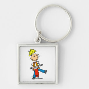 Construction Worker I Build T-shirts and Gifts Key Ring