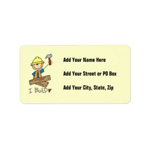 Construction Worker I Build T-shirts and Gifts Label