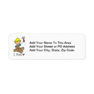 Construction Worker I Build T-shirts and Gifts Return Address Label