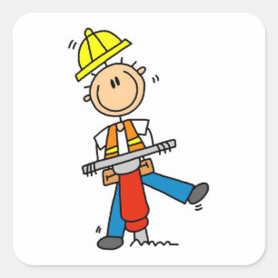 Construction Worker I Build T-shirts and Gifts Square Sticker