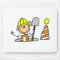 Construction Worker in Manhole Mousepad