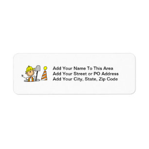 Construction Worker in Manhole T-shirts and Gifts Return Address Label