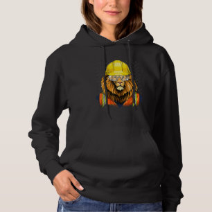 Construction Worker Lion Laborer Wildlife Animal L Hoodie
