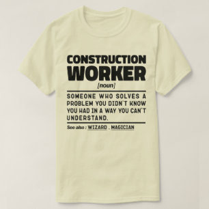 Construction Worker Noun Cool Dad Birthday Present T-Shirt