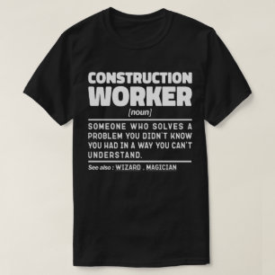 Construction Worker Noun Cool Dad Birthday Present T-Shirt