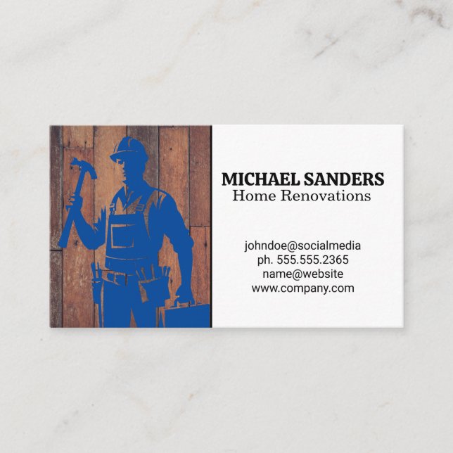 Construction Worker | Renovation Repairs Business Card (Front)