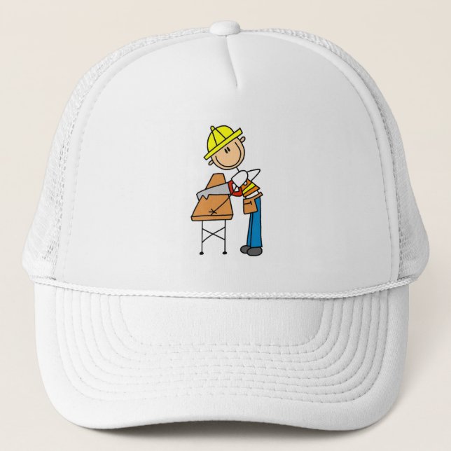 Construction Worker Sawing Board Hat (Front)