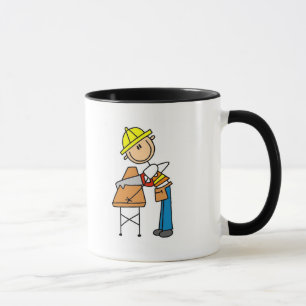 Construction Worker Sawing Board Mug