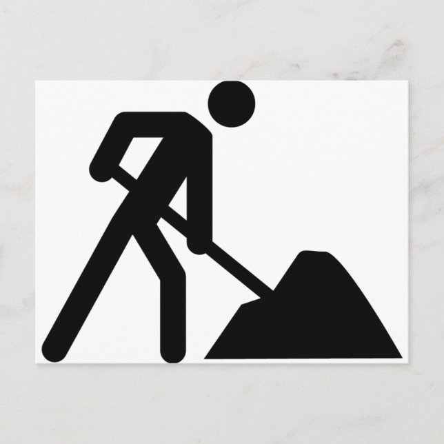 construction worker sign postcard (Front)