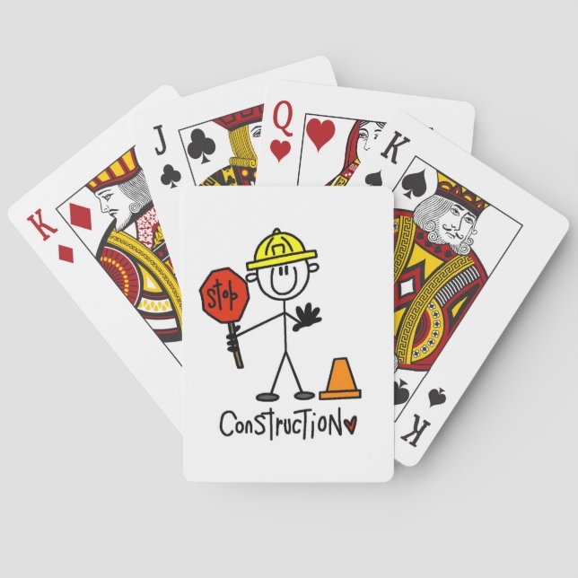 Construction Worker Stick Figure Playing Cards (Back)