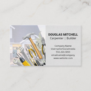 Construction Worker Tools House Business Card