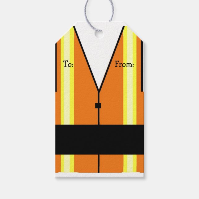 Construction Worker Vest Gift Tags (Front)