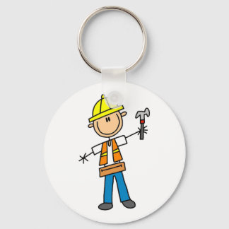 Construction Worker with Hammer Key Ring