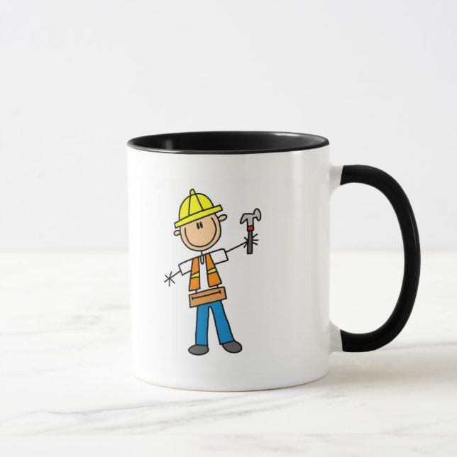 Construction Worker with Hammer Mug (Right)