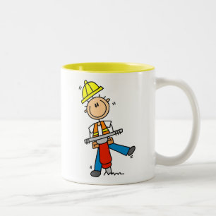 Construction Worker With Jack Hammer Gifts Two-Tone Coffee Mug