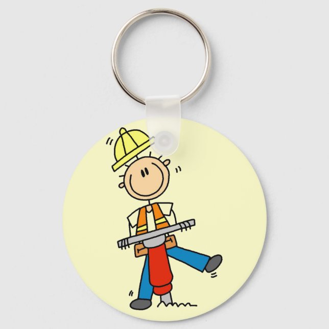 Construction Worker with Jack Hammer Key Ring (Front)