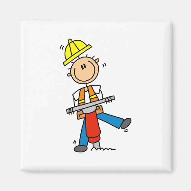 Construction Worker with Jack Hammer Magnet (Front)