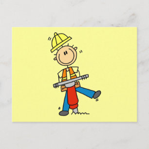 Construction Worker with Jack Hammer Postcard