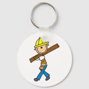 Construction Worker with Lumber Key Ring