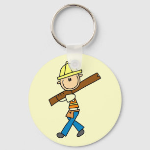 Construction Worker with Lumber Key Ring