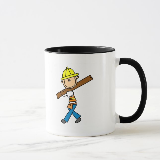 Construction Worker with Lumber Mug (Right)