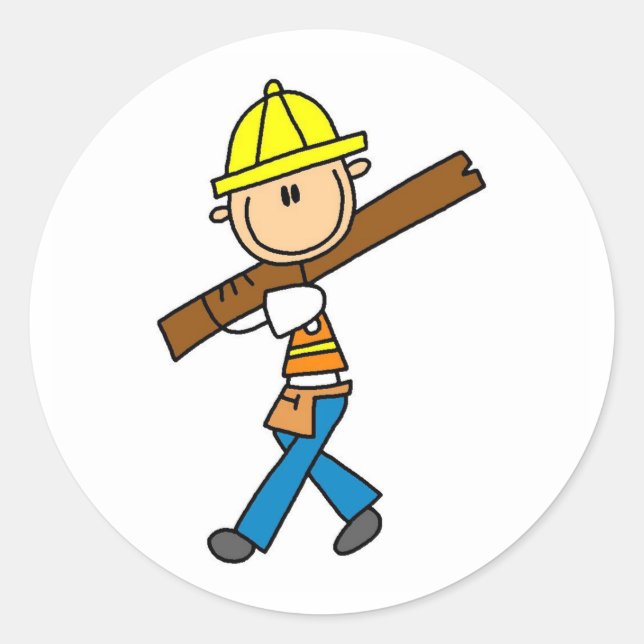Construction Worker with Lumber Stickers (Front)
