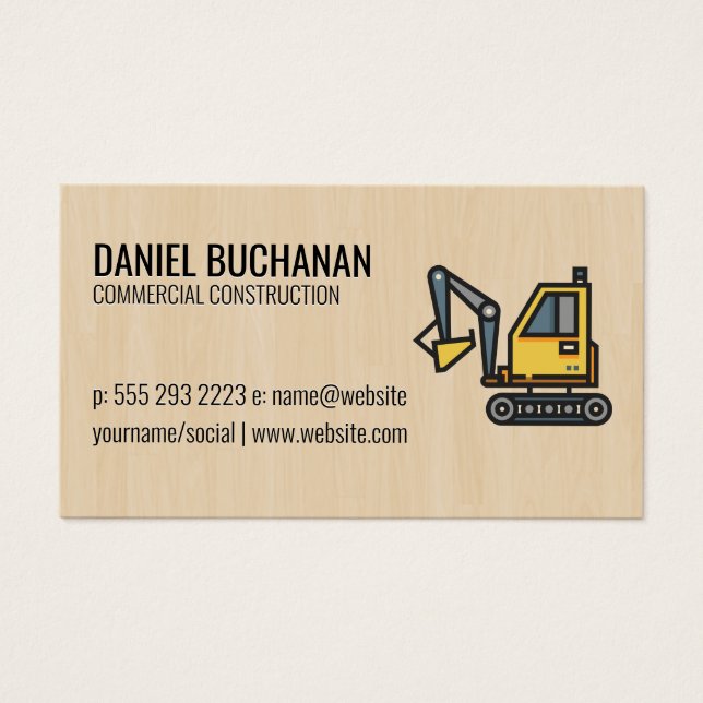 Construction Worker | Wood Background (Front)