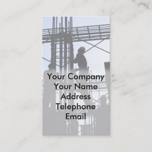 Construction Workers at Building Site Business Card