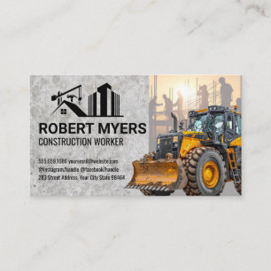 Construction Workers Heavy Duty Machinery Appointment Card