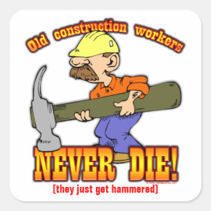 Construction Workers Square Sticker