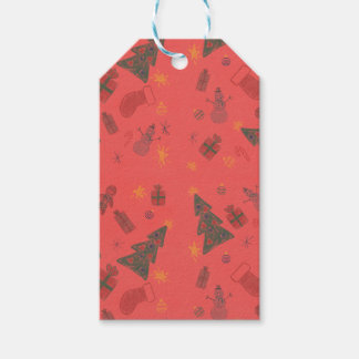 Construction wrapping paper gift tags