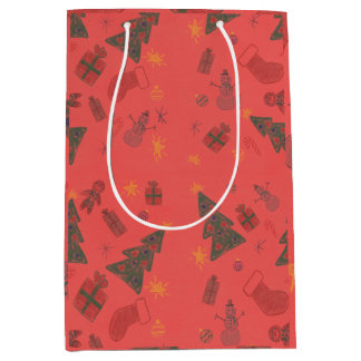 Construction wrapping paper medium gift bag