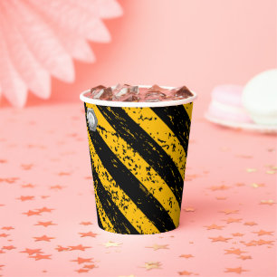 Construction Yellow & Black Baby Shower Paper Cups