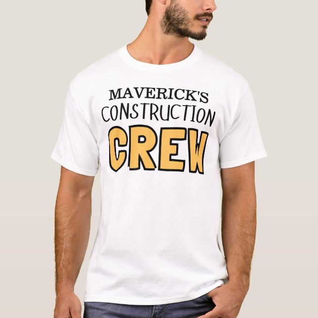 Construction Yellow Boys Dump Truck Birthday T-Shirt (Front)