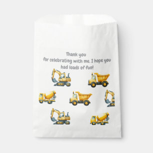 Construction, yellow dump truck favour bag