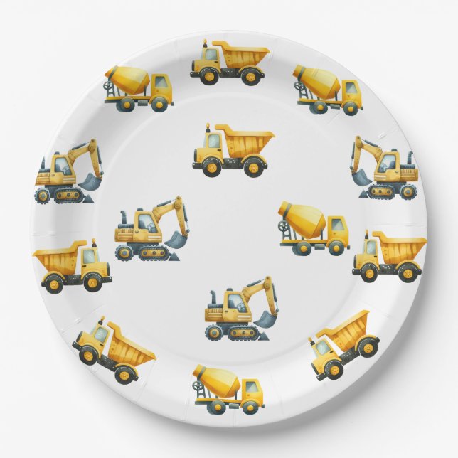 Construction, yellow dump truck plates (Front)