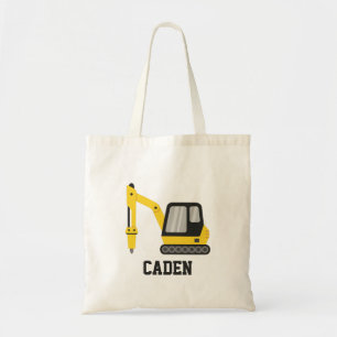 Construction Yellow Excavator Breaker Personalised Tote Bag
