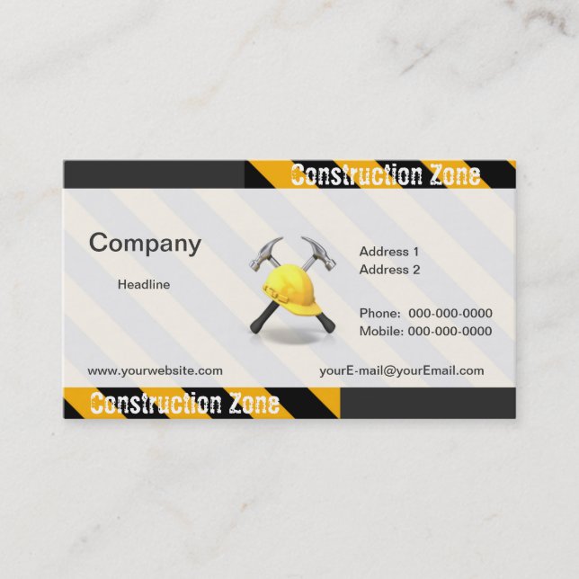 Construction Zone Business Card (Front)