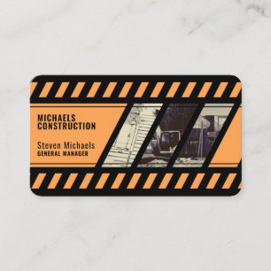 Construction zone inspired  business card
