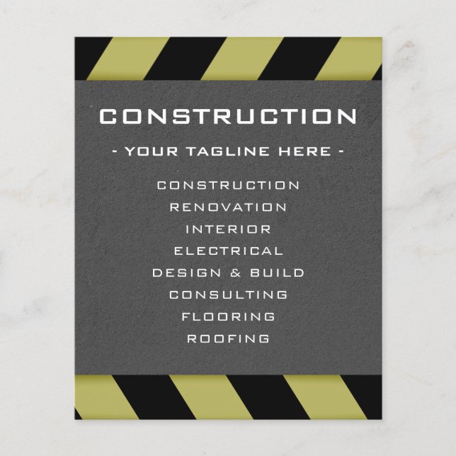 Construction zone inspired  flyer (Front)