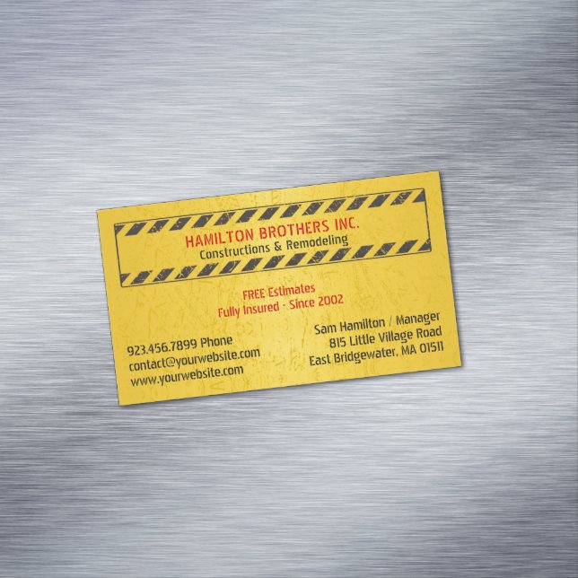 Constructions Handyman Magnetic Business Card (In Situ)