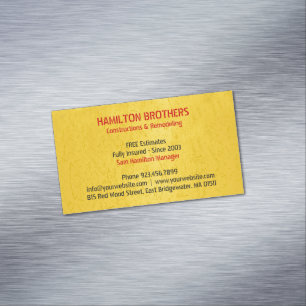 Constructions Handyman Magnetic Business Card