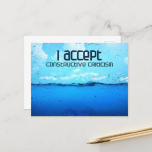 "Constructive criticism" Motivation Affirmation Postcard