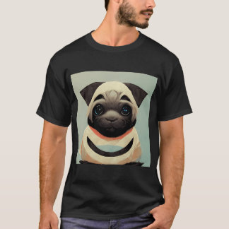 Constructivism Artistic Pug Puppy Dog Painting Art T-Shirt