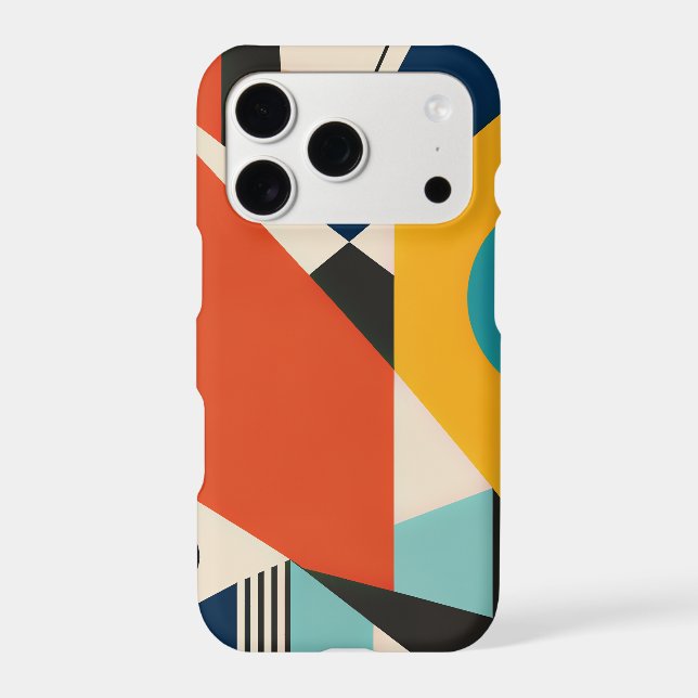 Constructivist Teal Orange Geometric Abstract (Back)